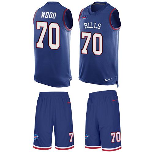 Nike Bills #70 Eric Wood Royal Blue Team Color Men's Stitched NFL Limited Tank Top Suit Jersey - Click Image to Close